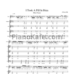 Ноты Mike Posner - I took a pill in Ibiza - предпросмотр