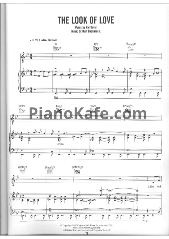 Ноты Diana Krall - The look of love - PianoKafe.com
