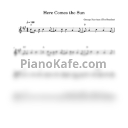 Ноты The Beatles - Here comes the sun (Легкое переложение) - предпросмотр