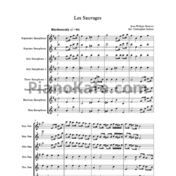 Ноты Жан-Филипп Рамо - Les sauvages (Партитура для саксофонов) - предпросмотр