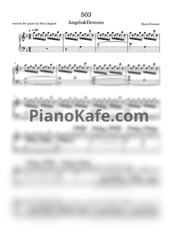 Ноты Hans Zimmer - 503 - PianoKafe.com