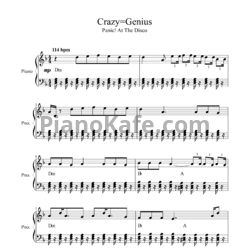 Ноты Panic! At The Disco - Crazy=Genius - предпросмотр