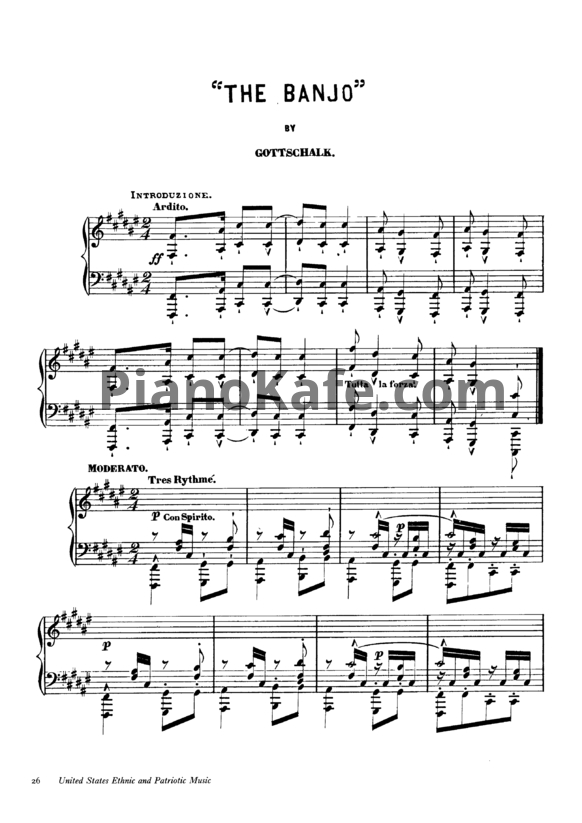 Ноты Луи Моро Готшалк - The banjo (Op. 15) - PianoKafe.com
