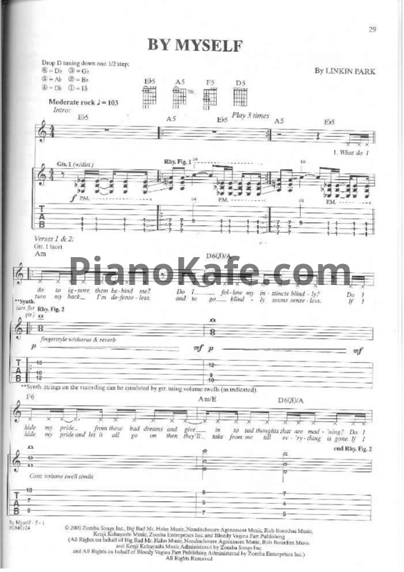 Ноты Linkin Park - By myself - PianoKafe.com