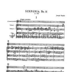 Ноты Йозеф Гайдн - Симфония №11 ми-бемоль мажор (Партитура) - предпросмотр