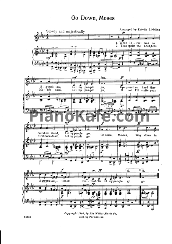 Ноты Louis Armstrong - Go down, moses (Версия 2) - PianoKafe.com