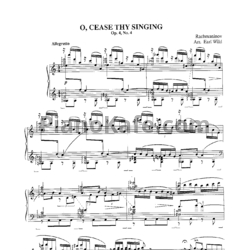 Ноты Сергей Рахманинов - O, cease thy singing (Op. 4, №4) - предпросмотр