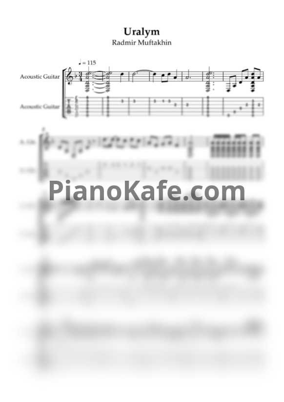 Ноты Radmir Muftakhin - Uralym - PianoKafe.com