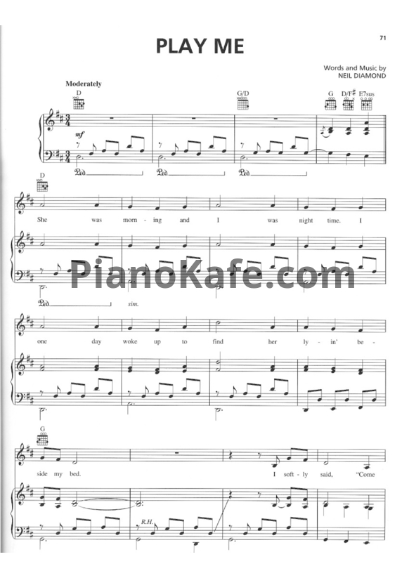 Ноты Neil Diamond - Play me - PianoKafe.com