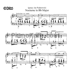 Ноты И. Падеревский - Ноктюрн си-бемоль мажор (Op. 16, №4) - предпросмотр