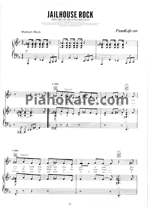 Ноты Elvis Presley - Jailhouse rock - PianoKafe.com