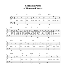 Ноты Christina Perri - A thousand years - предпросмотр