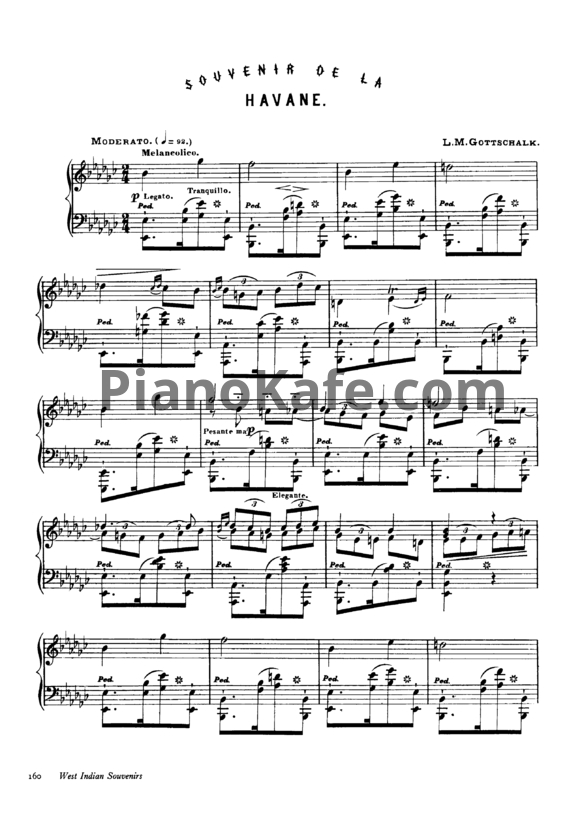Ноты Луи Моро Готшалк - Souvenir de la Havane (Op. 39) - PianoKafe.com