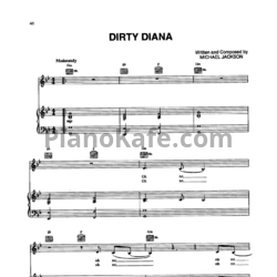 Ноты Michael Jackson - Dirty Diana - предпросмотр