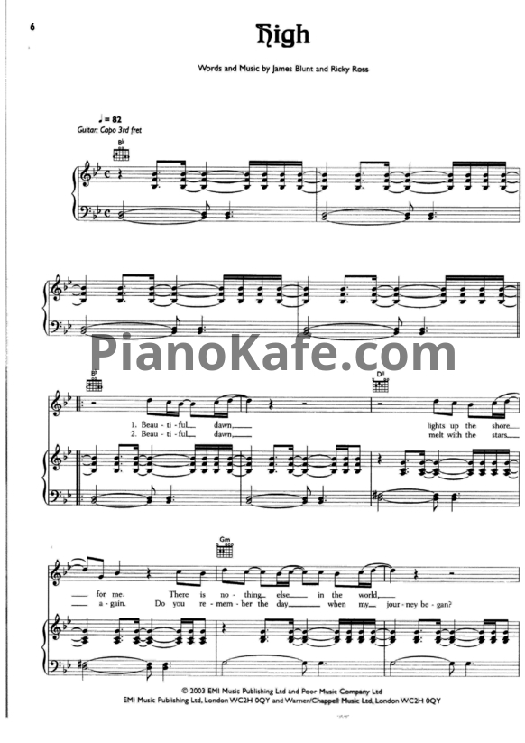 Ноты James Blunt - Back to bedlam (Книга нот) - PianoKafe.com