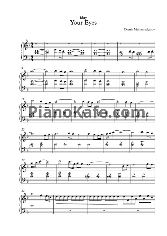 Ноты Iday - Your eyes - PianoKafe.com