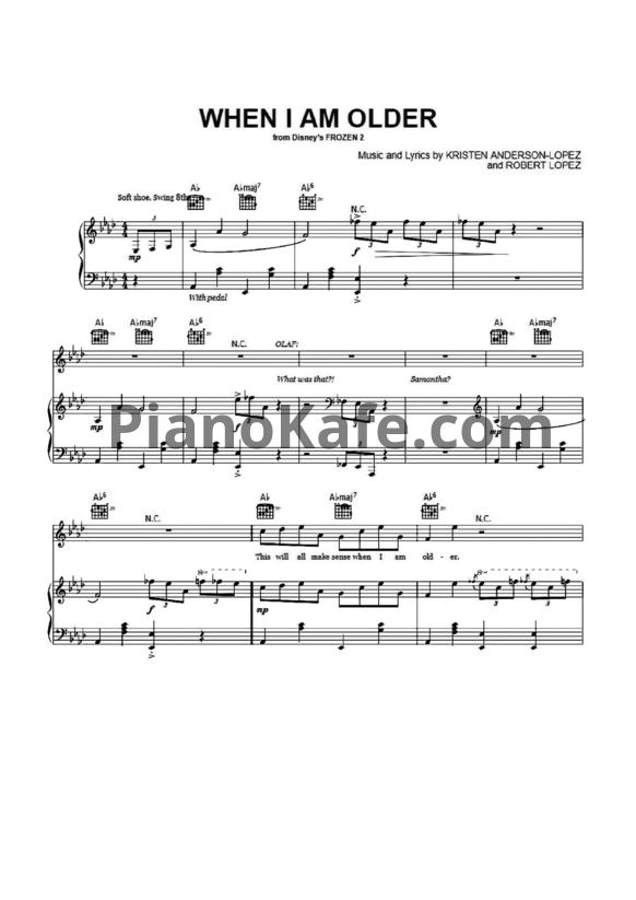 Ноты Josh Gad - When I am older - PianoKafe.com