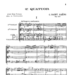 Ноты Камиль Сен-Санс - Струнный квартет №2 соль мажор (Op. 153) - предпросмотр
