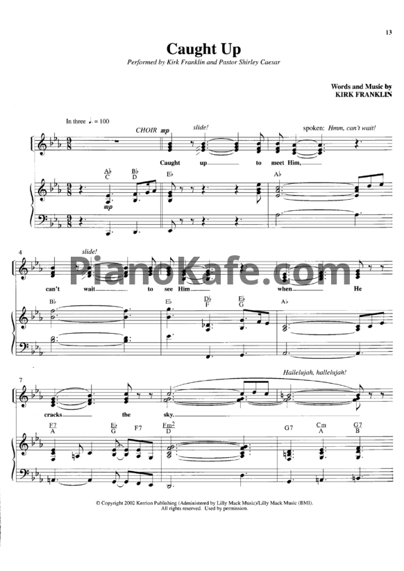 Ноты Kirk Franklin feat. Pastor Shirley Caesar - Caught up - PianoKafe.com