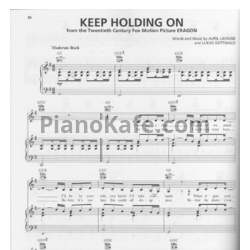 Ноты Avril Lavigne - Keep holding on - предпросмотр