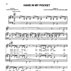 Ноты Alanis Morissette - Hand in my pocket
