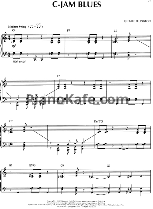 Ноты Duke Ellington - C-jam blues - PianoKafe.com