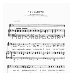 Ноты Elvis Presley - Too much - предпросмотр