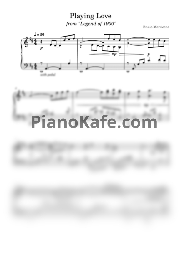 Ноты Ennio Morricone - Playing love (Piano cover) - PianoKafe.com