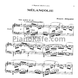 Ноты Франсис Пуленк - Melancholie - предпросмотр