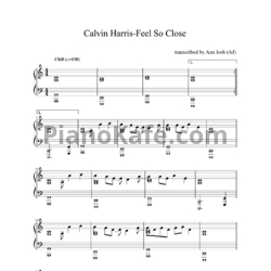 Ноты Calvin Harris - Feel so close - предпросмотр