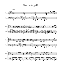 Ноты Sia - Unstoppable - предпросмотр