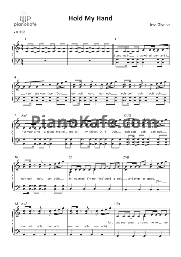 Ноты Jess Glynne - Hold my hand - PianoKafe.com