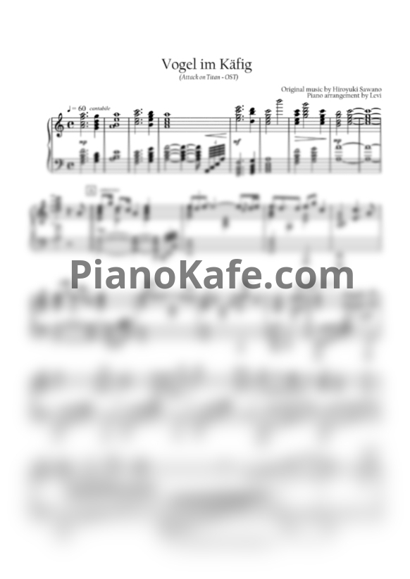 Ноты Hiroyuki Sawano - Vogel im Käfig - PianoKafe.com