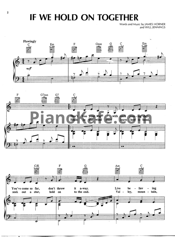 Ноты Diana Ross - If we hold on together - PianoKafe.com