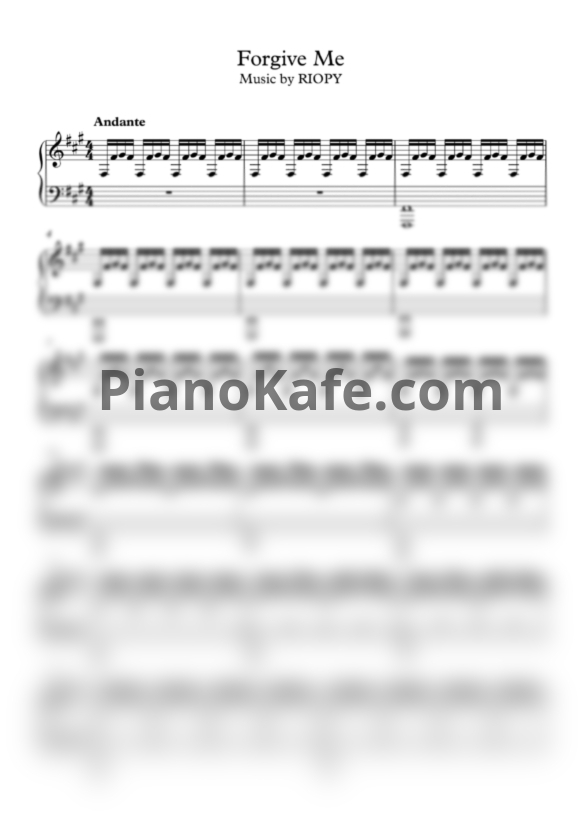 Ноты RIOPY - Forgive me - PianoKafe.com
