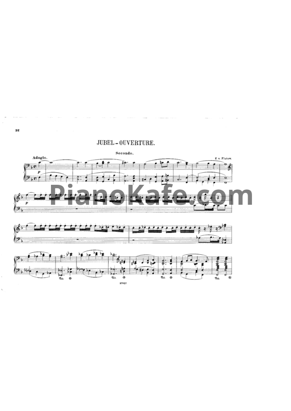 Ноты Фридрих фон Флотов - Jubel-Ouverture для фортепиано в 4 руки - PianoKafe.com