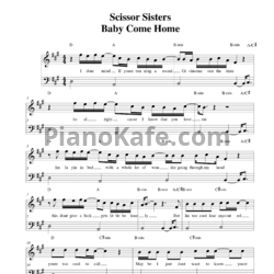 Ноты The Scissor Sisters - Baby come home