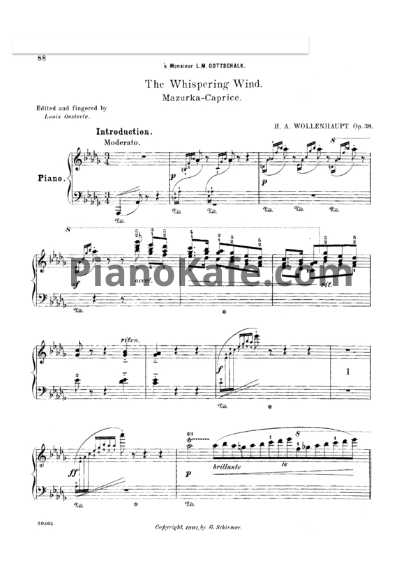 Ноты Герман Волленгаупт - Whispering Wind (Мазурка-каприс) Соч. 38 - PianoKafe.com