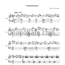Ноты Panic! At The Disco - Intermission - предпросмотр