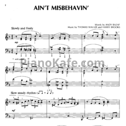 Ноты Harry Brooks - Ain't misbehavin (Arranged by Bill Boyd) - предпросмотр