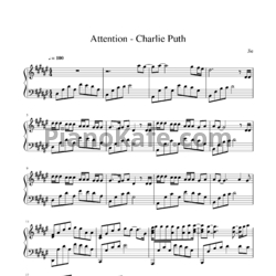 Ноты Charlie Puth - Attention - предпросмотр