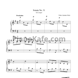 Ноты Antonio Soler - Sonata No. 31 in G major - предпросмотр