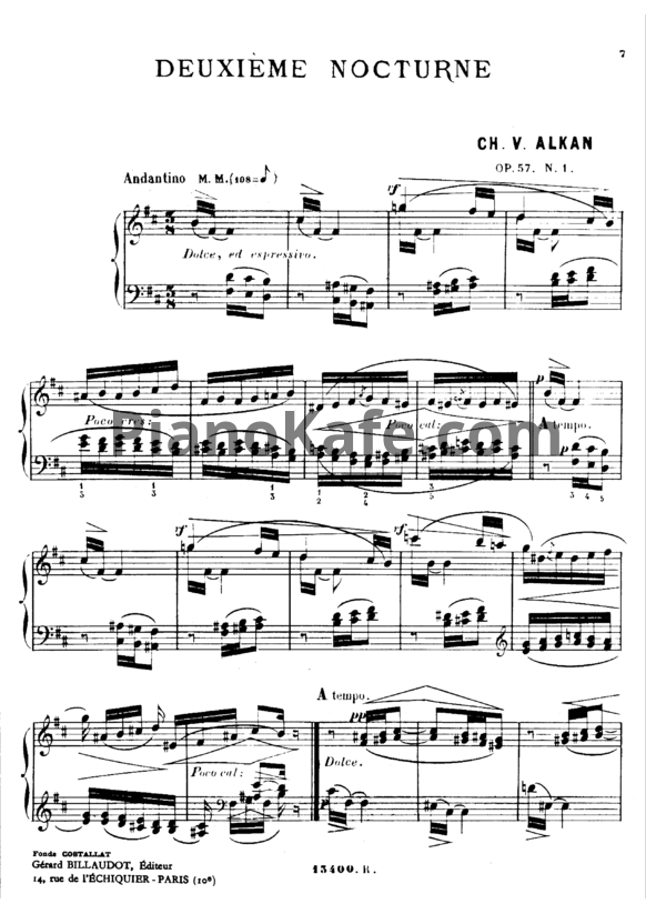 Ноты Шарль Алькан - Два ноктюрна (Op. 57) - PianoKafe.com