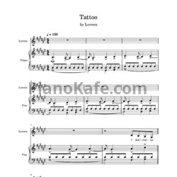 Ноты Loreen - Tattoo - предпросмотр