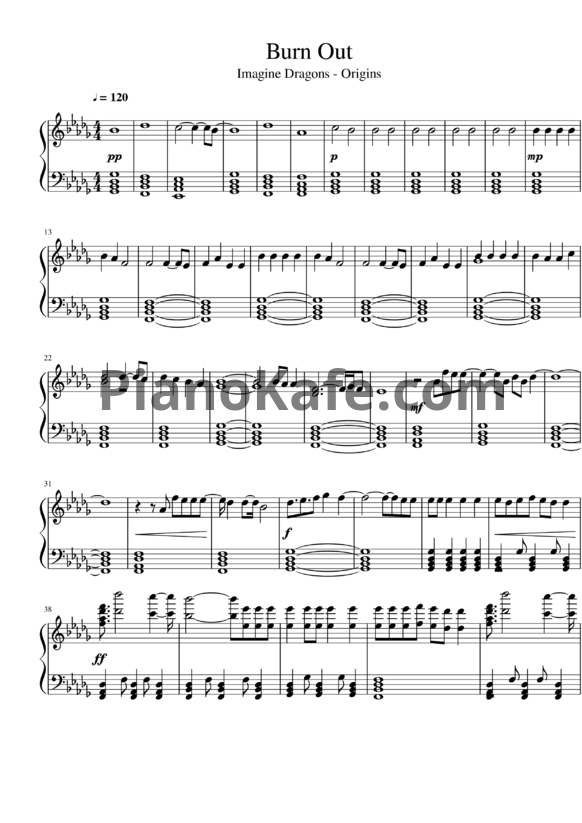 Ноты Imagine Dragons - Burn out - PianoKafe.com