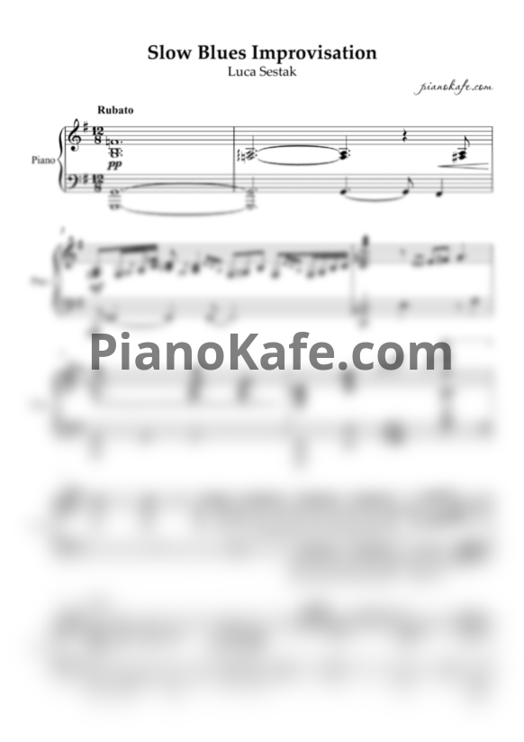 Ноты Luca Sestak - Incredible blues (Slow blues improvisation) - PianoKafe.com
