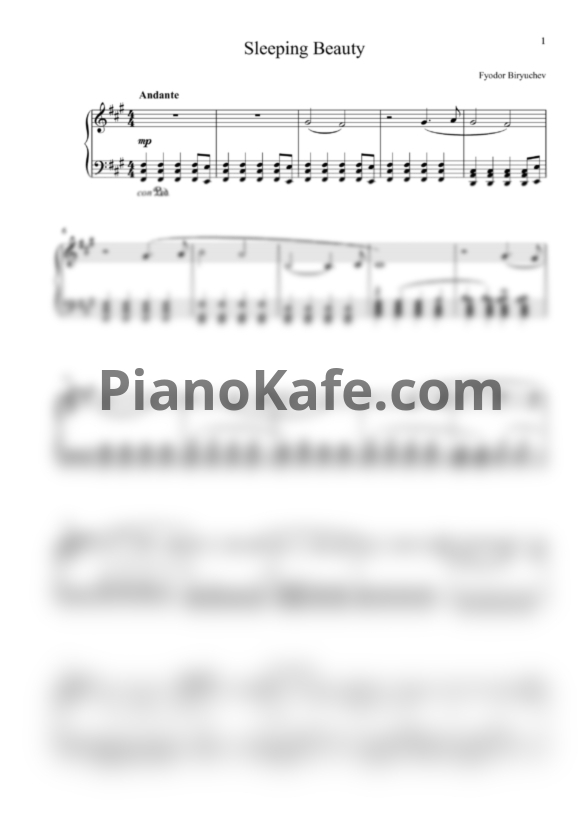 Ноты Фёдор Бирючев - Sleeping Beauty - PianoKafe.com