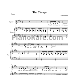 Ноты Evanescence - The change - предпросмотр