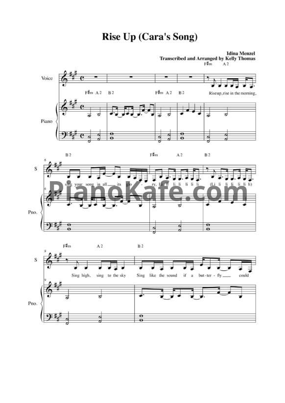 Ноты Idina Menzel - Rise Up - PianoKafe.com