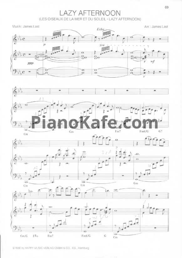 Ноты James Last - Lazy afternoon - PianoKafe.com